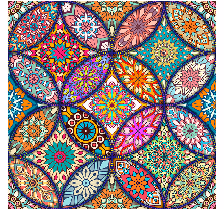 Bathroom blind in colorful mandalas - TenStickers