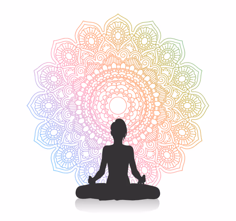 Bathroom blind rainbow yoga mandala - TenStickers
