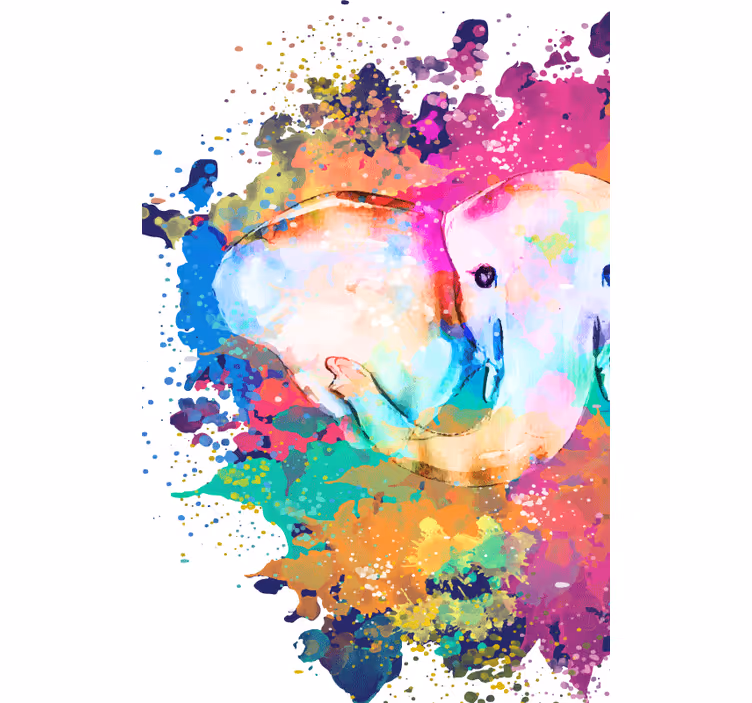 Bathroom blind in brightly colored elephant design - TenStickers