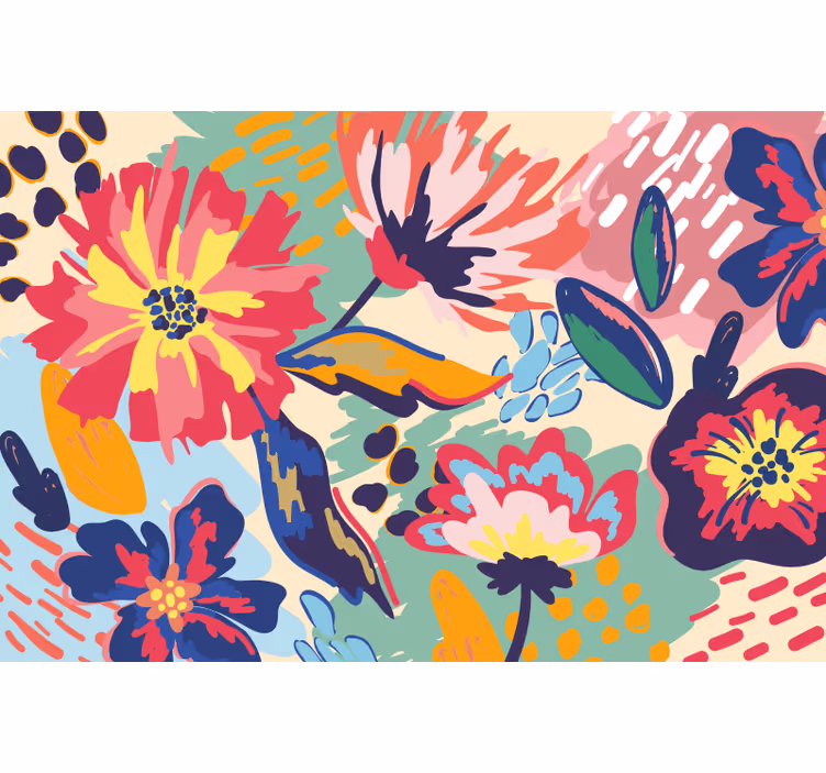 Bathroom blind modern painted flowers - TenStickers