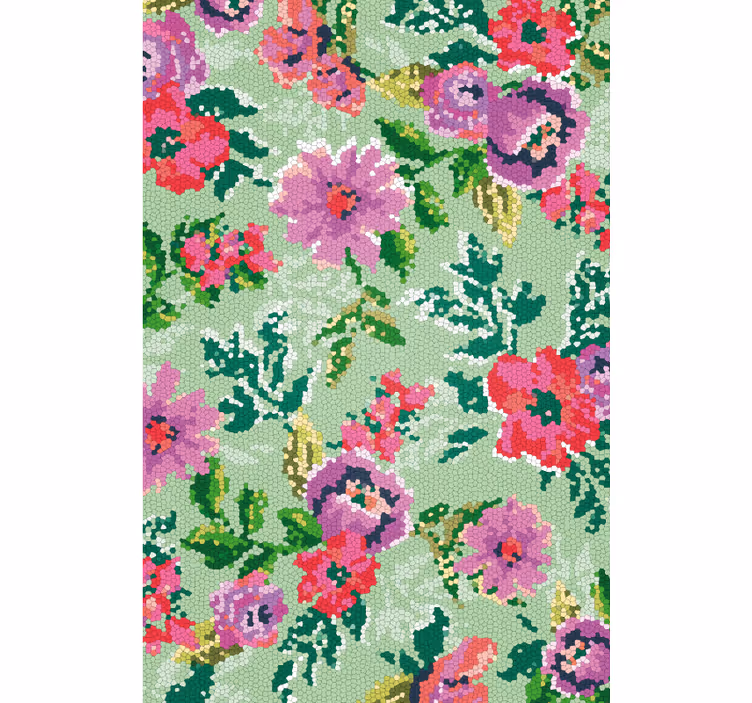 Bathroom blind diverse flower mosaic - TenStickers