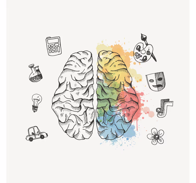 Blind office left and right brain workspace - TenStickers