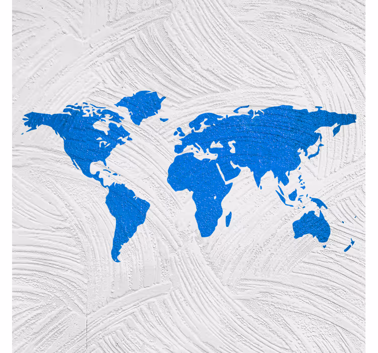 Blind office blue world map - TenStickers