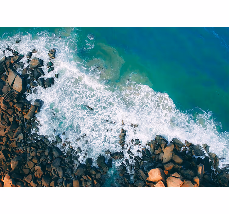 Blind office rocky seashore view - TenStickers