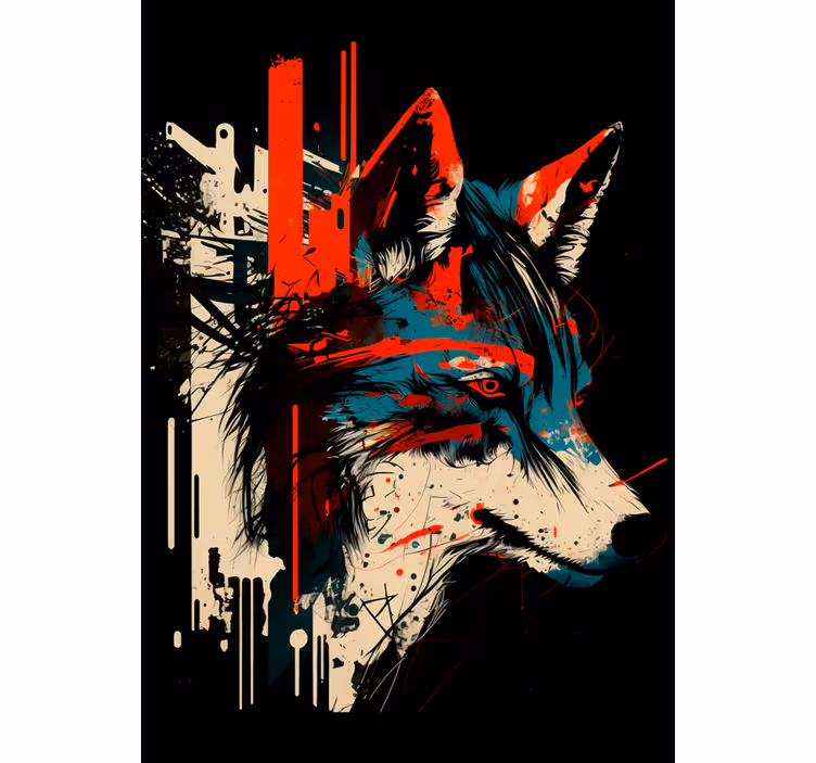 Blind teens abstract wolf - TenStickers