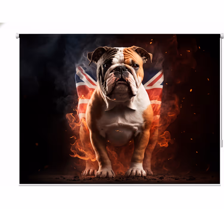 Blind teens british bulldog in flames - TenStickers