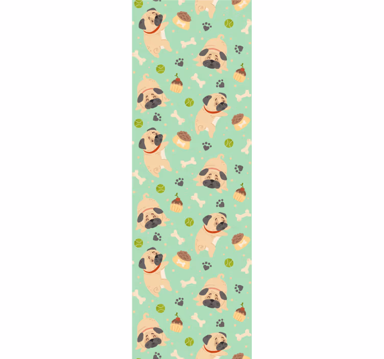 Fun blind of a chubby bulldog and a bone - TenStickers