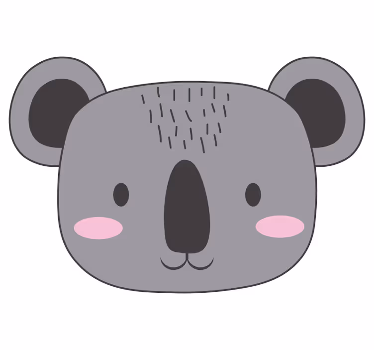 Fun blind koala face vinyl rug - TenStickers