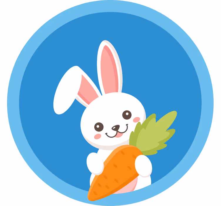 Fun blind rabbit with one ear up - TenStickers