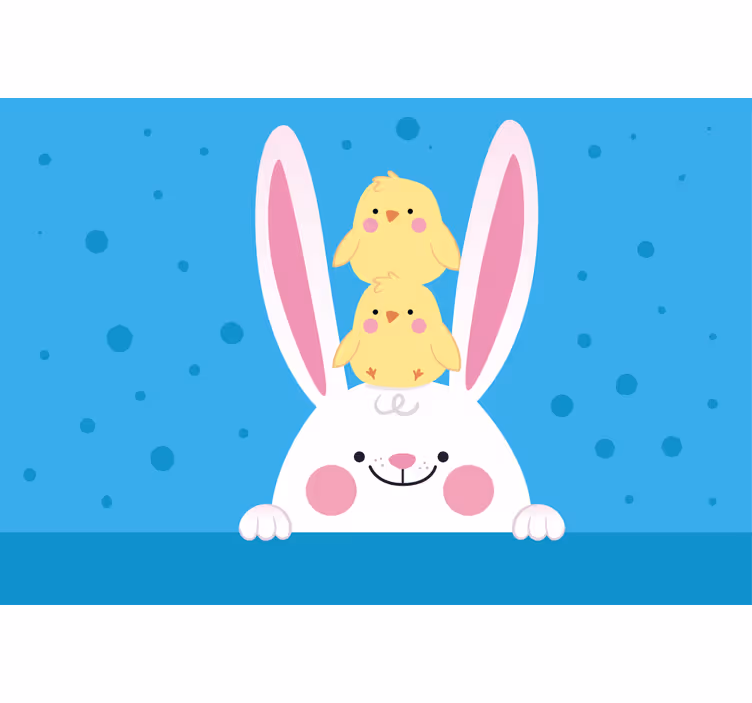 Fun blind rabbit with chickens - TenStickers