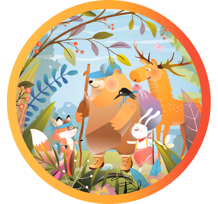 Fun blind with forest animal friends - TenStickers