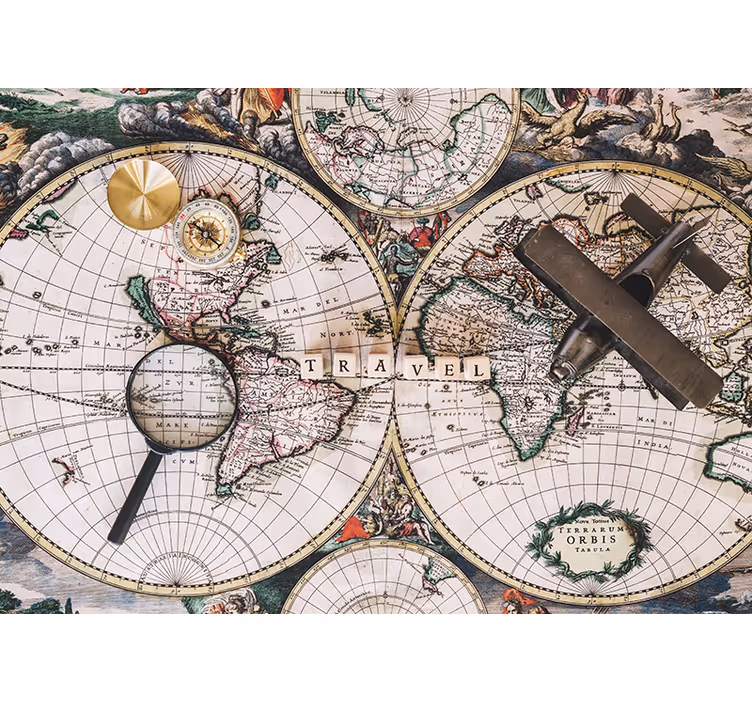 World map roller blind vintage style - TenStickers
