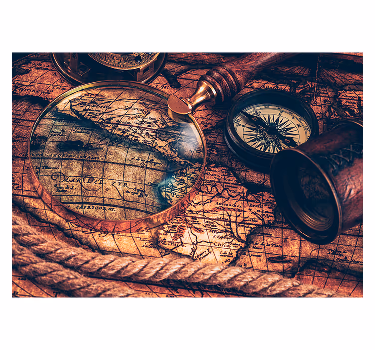 Brown paint world map world map roller blind - TenStickers