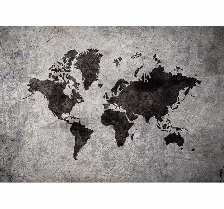 World map roller blind industrial style world map - TenStickers