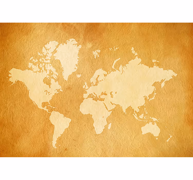 World map roller blind vintage world map mural - TenStickers