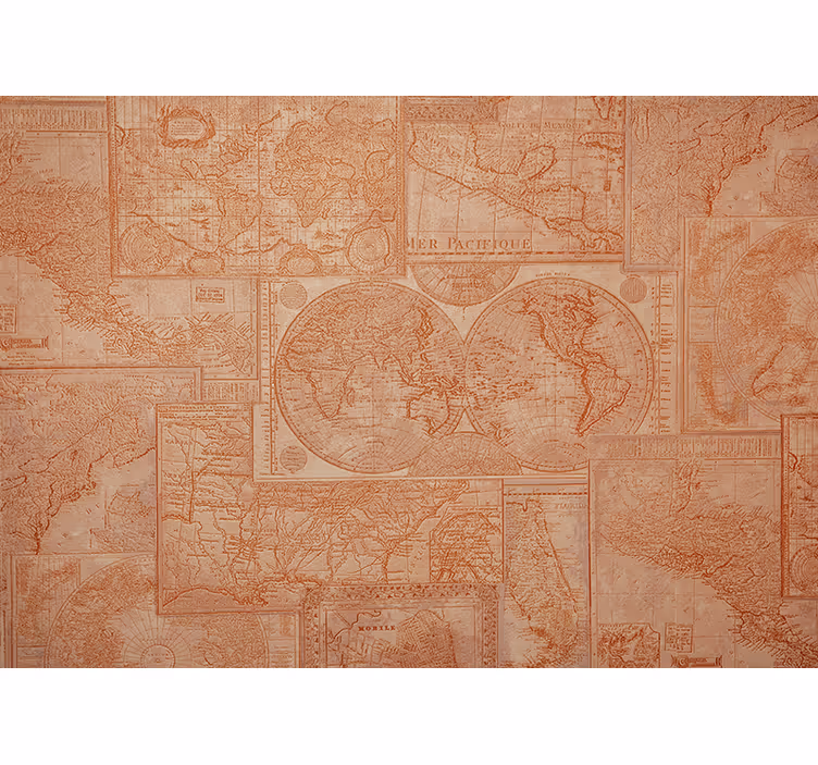 World map roller blind vintage physical world map - TenStickers