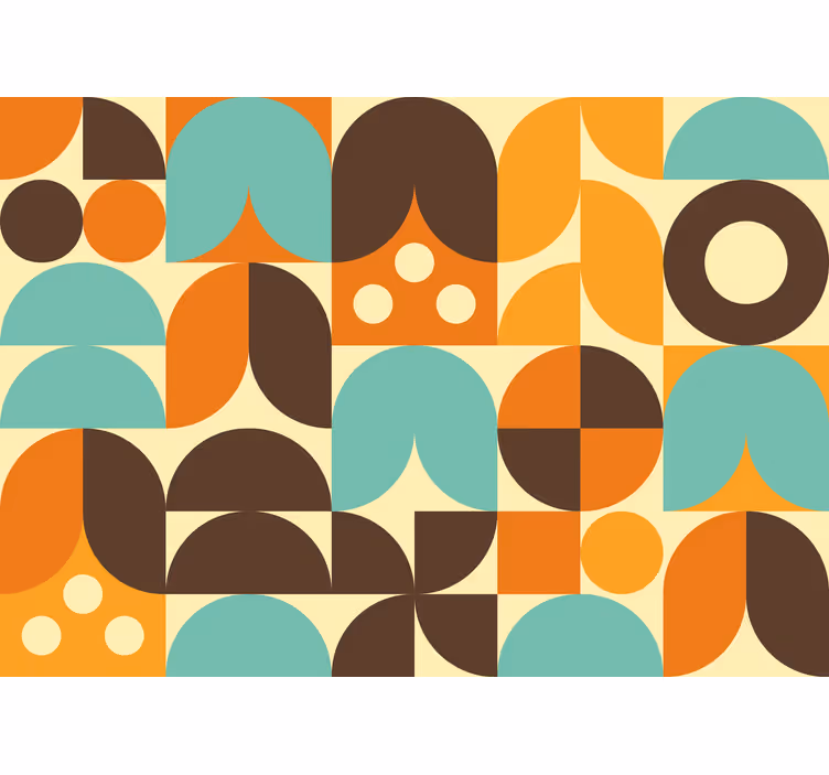 Rustic blind with geometric 70s abstract forms - TenStickers