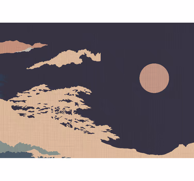 Rustic blind japandi style dark artistic forest - TenStickers