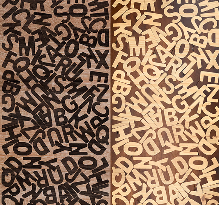 Brown blind alphabet typography design - TenStickers