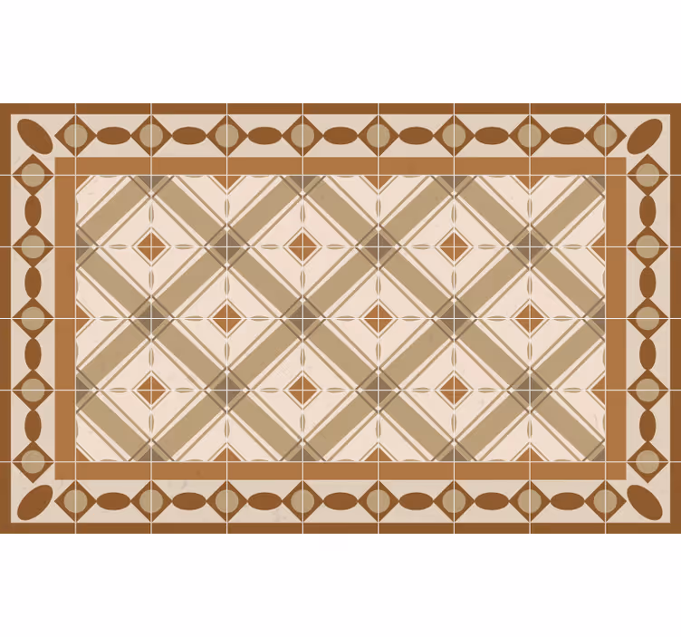 Brown blind with portuguese tile vinyl rug - TenStickers