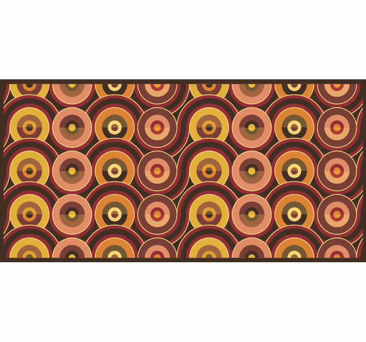 Brown blind with 70s retro circle patterns - TenStickers