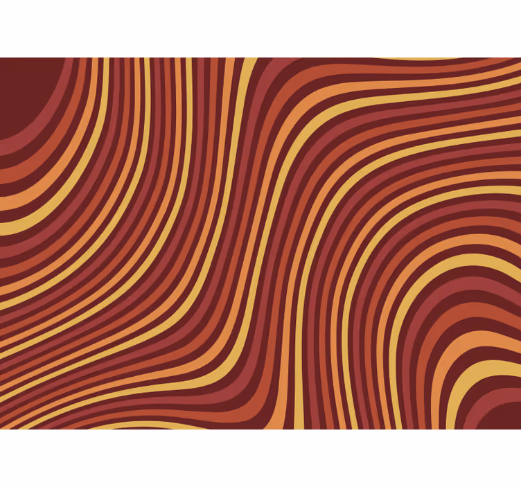 Brown blind 70s pop rainbow waves design - TenStickers