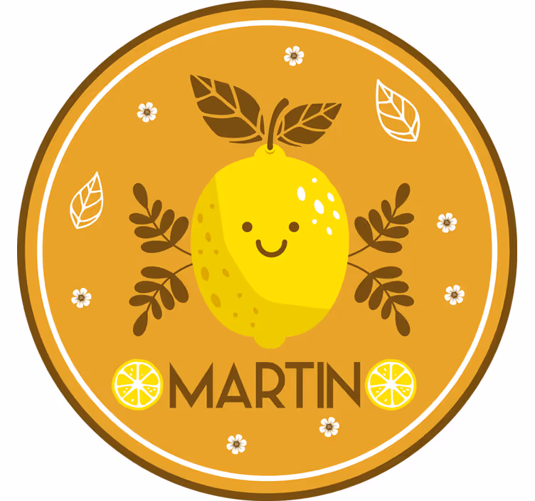 Orange blind with customized smiling lemons - TenStickers