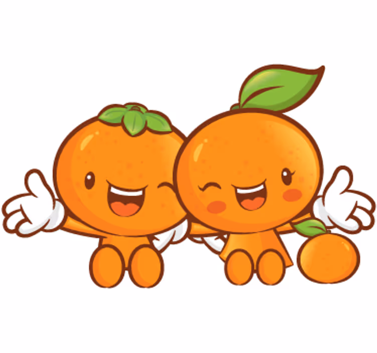 Orange blind decorative vinyl pair of mandarins - TenStickers