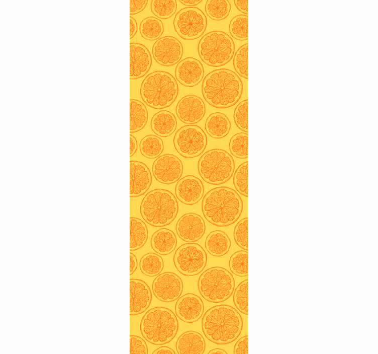 Orange blind with hand-drawn pattern fridge - TenStickers