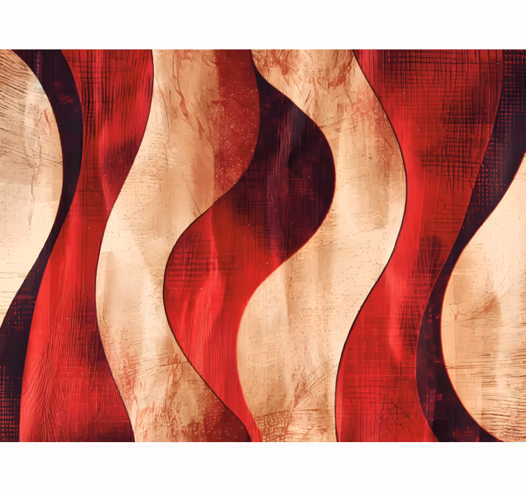 Red blind with contemporary waves pattern - TenStickers