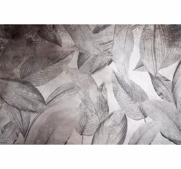Outdoor blind in grey tones leaves pattern - TenStickers