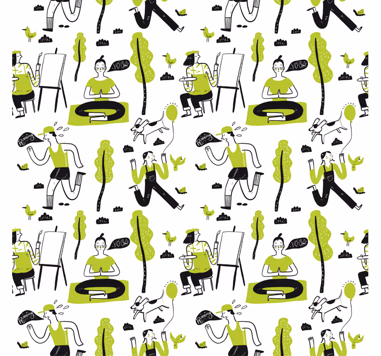 Outdoor blind healthy lifestyle doodle set - TenStickers