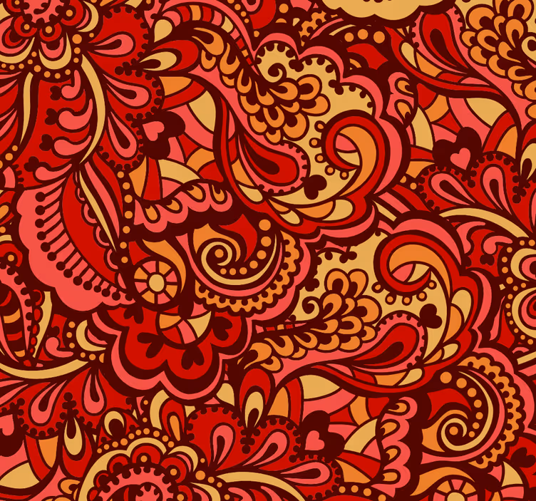 Outdoor blind in red ornamental shapes design - TenStickers