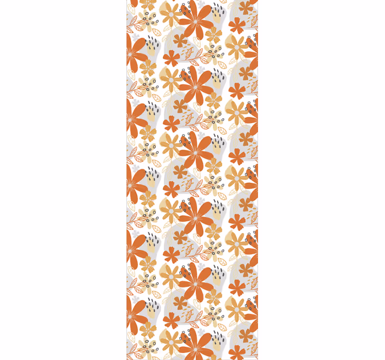 Outdoor blind in floral orange texture - TenStickers