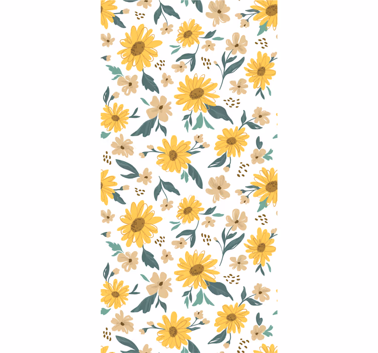 Outdoor blind with hand-drawn sunflower pattern - TenStickers