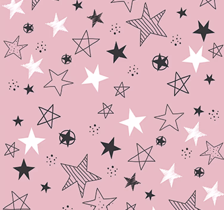 Blind teens wallpaper in pink stars - TenStickers