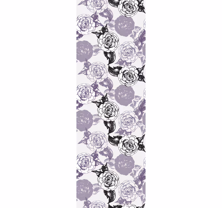 Blind teens purple and black flower silhouette pattern - TenStickers