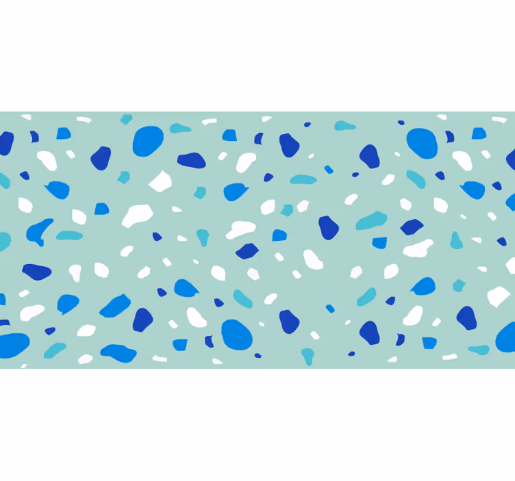 Bathroom blind in blue terrazzo tones - TenStickers