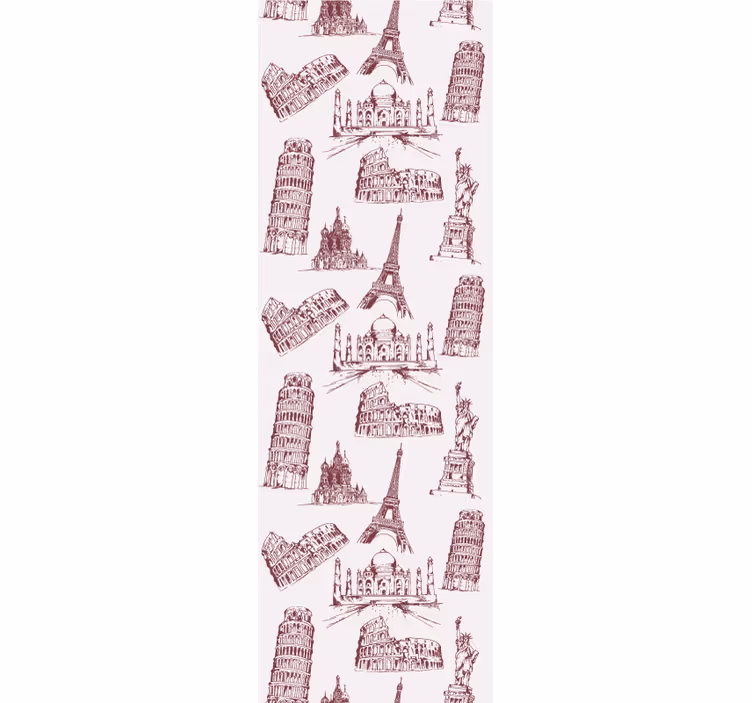 Classic blind with iconic landmarks pattern - TenStickers
