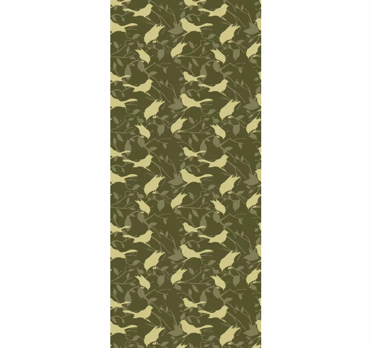 Classic blind green birds victorian pattern - TenStickers