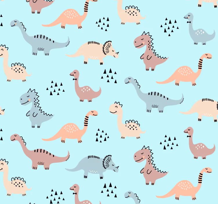 Nursery roller blind blue background with dinosaurus - TenStickers