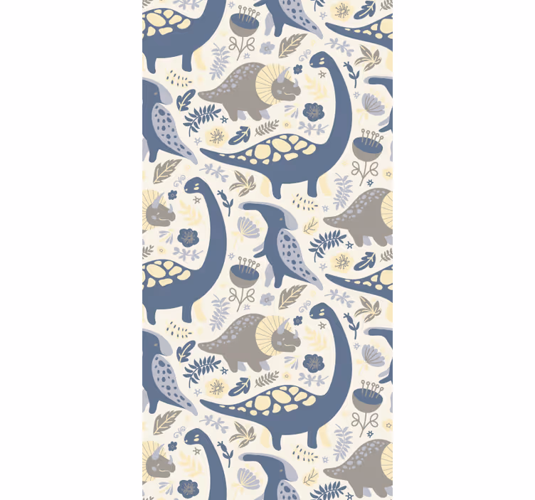 Nursery roller blind with blue dinosaurs nordic style - TenStickers