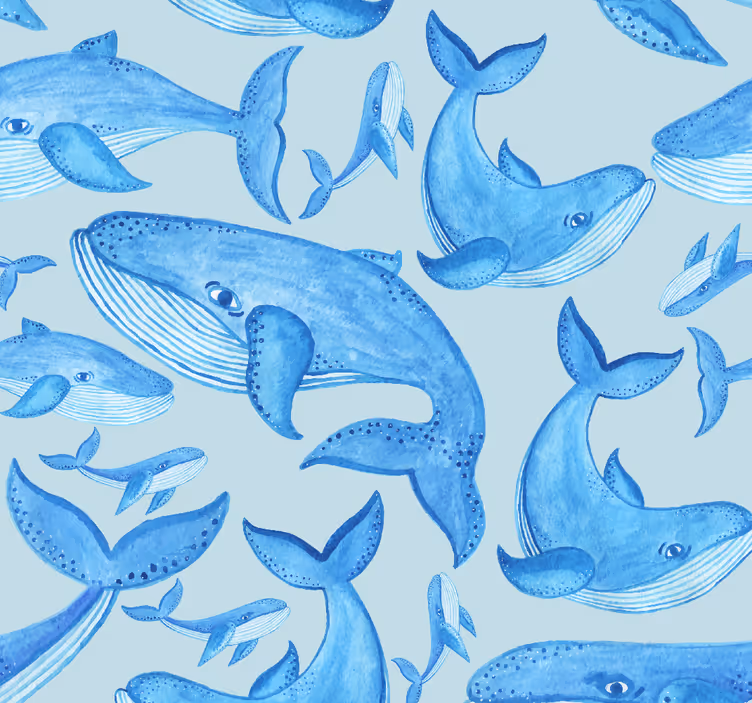 Nursery roller blind with playful whales design - TenStickers