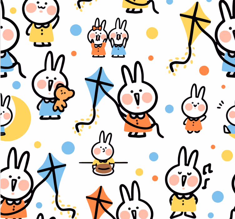 Nursery roller blind rabbit with a kite - TenStickers