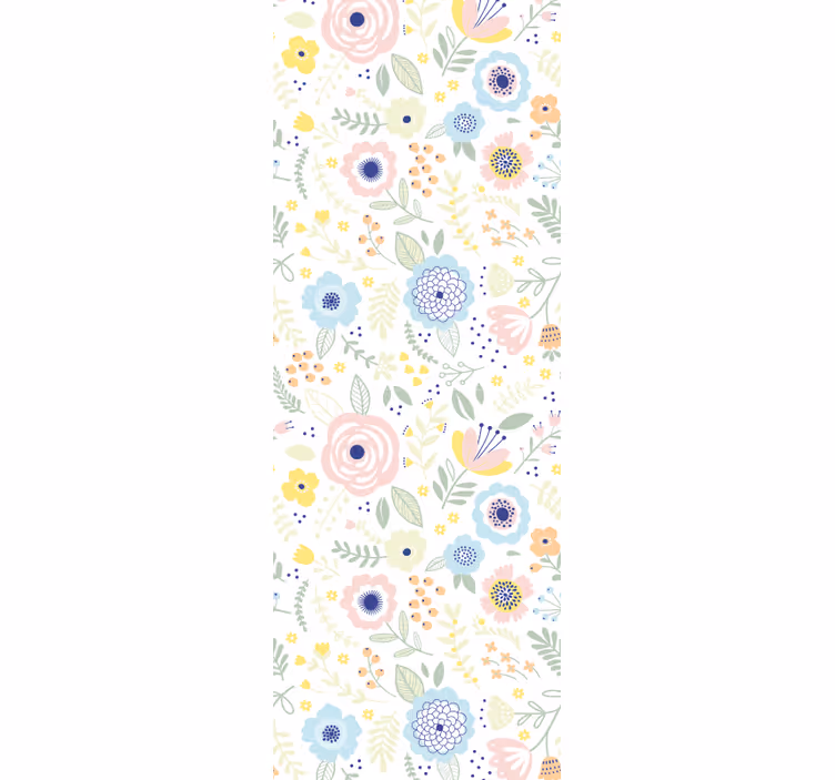 Hallway blind with vibrant floral pattern - TenStickers