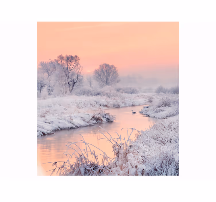 White window blind width 180 winter scene - TenStickers