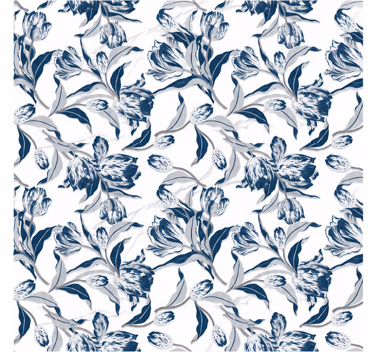 Blind blue vintage floral design transparent - TenStickers