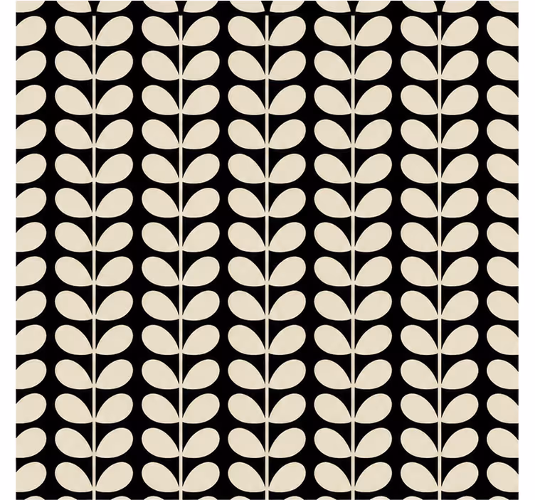 Black roller blind solid stem row pattern - TenStickers