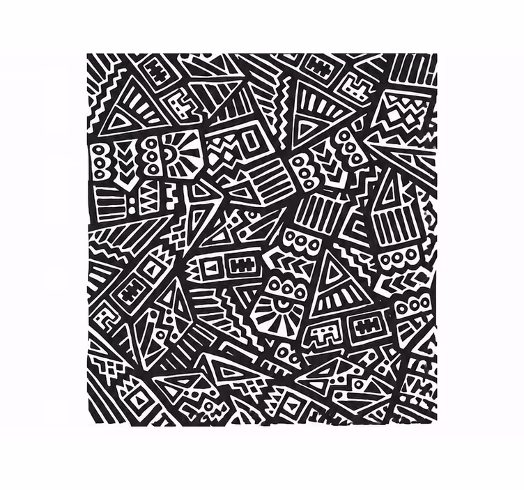 Black roller blind with african tribal art pattern - TenStickers