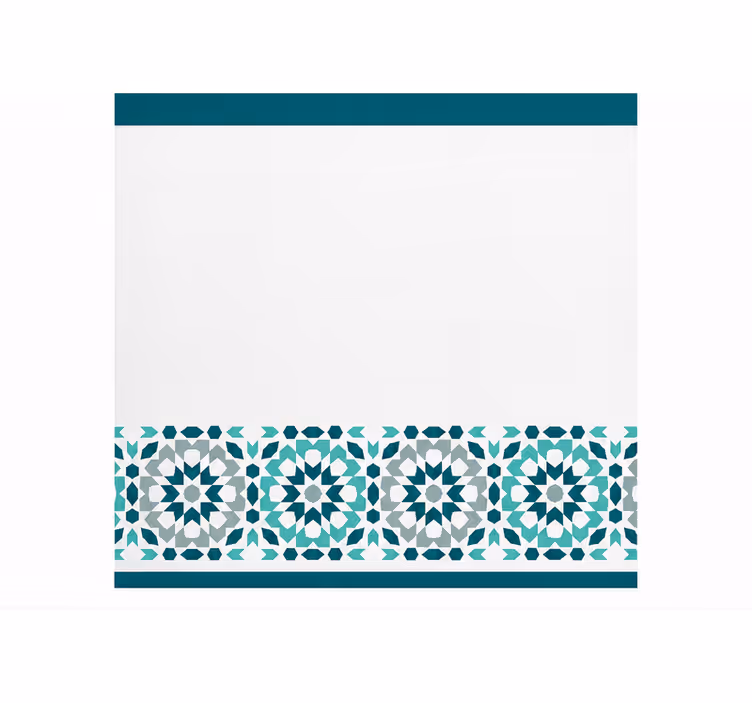 Blind kitchen teal square border design - TenStickers